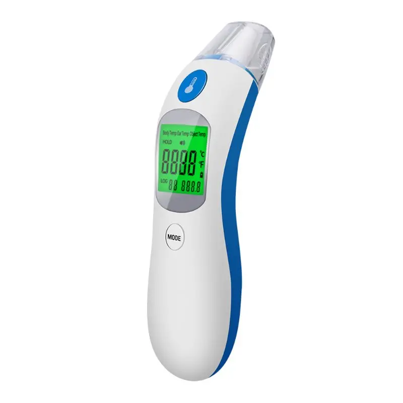 Цифровой инфракрасный термометр для тела, термометр для взрослых детей, лоб и ухо - Цвет: Синий