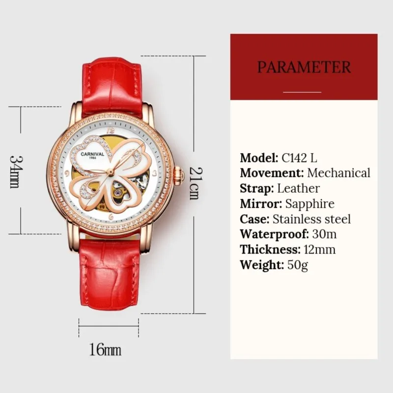 Relogio masculino Швейцария Carnival модные Tourbillon женские часы люксовый бренд 30 м водонепроницаемые автоматические часы женские серебряные