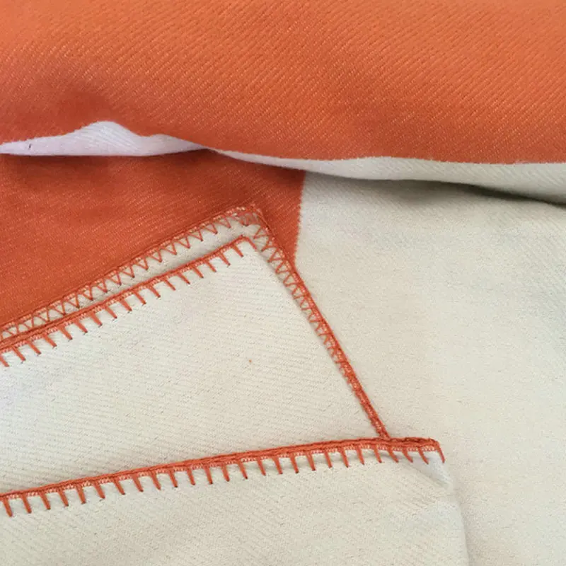 1400 г, плотное одеяло с буквами, вязаный крючком мягкий шерстяной шарф, шаль, переносное теплое Клетчатое одеяло для дивана, кровати, флисовое вязаное Одеяло 140x170 см - Цвет: orange 800g