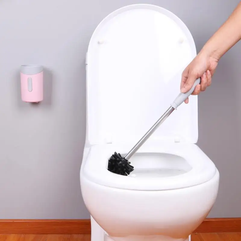 Toilet Brushes Wall-Mounted Long Handle Toilet Cleaner Brush with Base Bathroom WC Tools