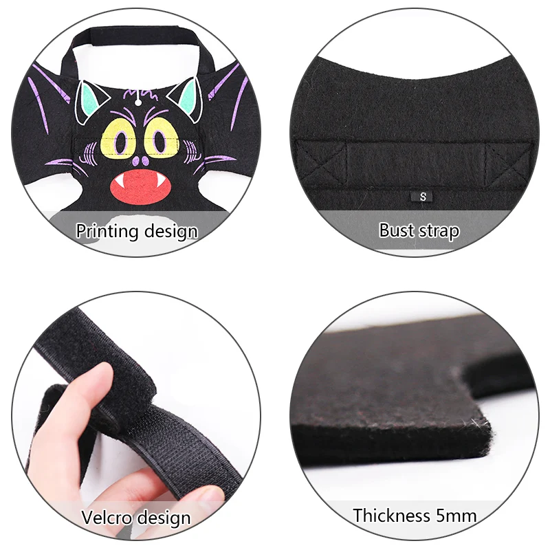 Cat Dog Halloween Costume Cat Adjustable Bat Wings Pet Bat Costume Dress Cosplay Party Costume Outfit Wing for Small Dog Cat 35