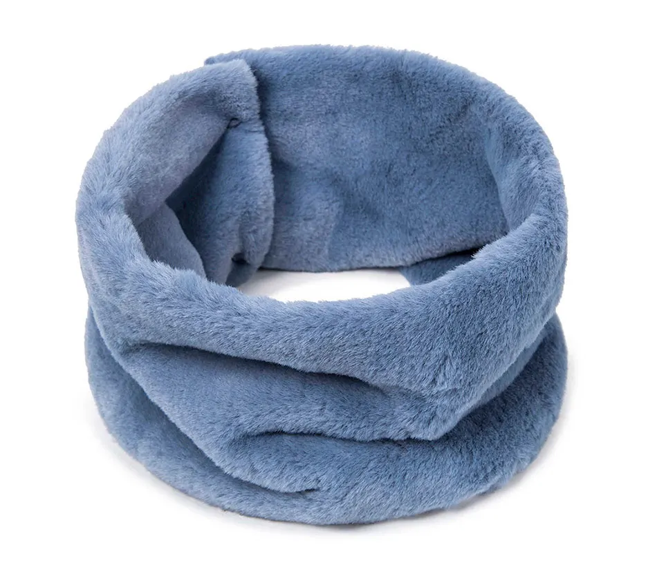 TRUENJOY Women's Winter Thick Warm Neck Scarf men New Soft Ring Scarf Scarves Unisex button Solid Color