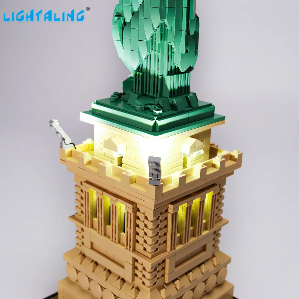 Lightaling Led Light Kit For Architecture Statue of Liberty Building Blocks Compatible With 21042( Lighting Set Only
