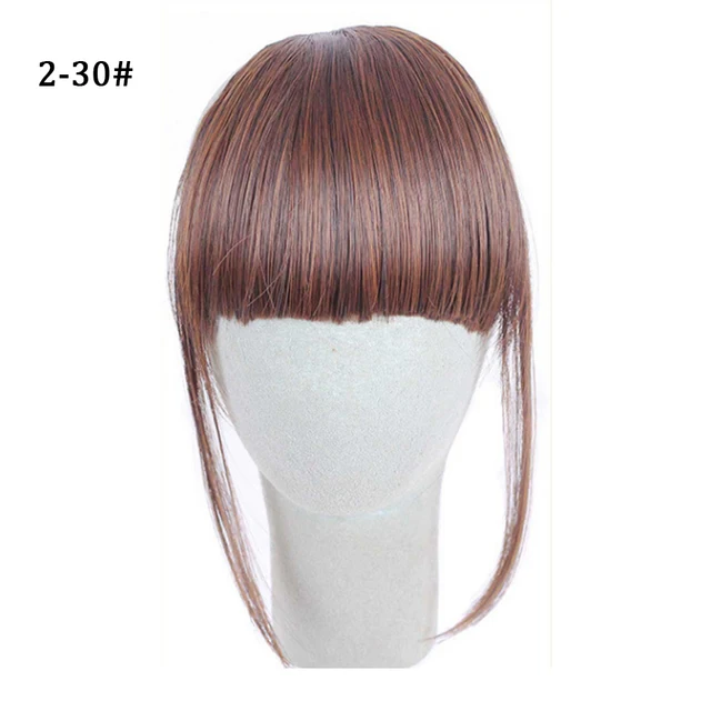 MyDiva Synthetic Air Bangs Heat Resistant Hairpieces Hair Women Natural Short Black Brown Bangs Hair Clips For Extensions D05-2-30