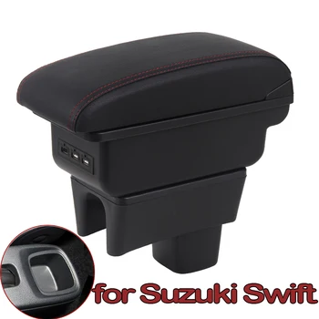 

For Suzuki Swift Armrest Box Universal Car Center Console Modification Accessories Double Raised with USB 2005-2019