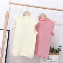 Платье в Корейском стиле с оборками для девочек модные зимние платья-майки для девочек от 2 до 7 лет, HH221