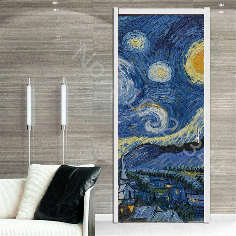 Adesivo Murale 3D Effetto Strada Per Porta, Autoadesivo Rimovibile 77x200 Cm, Decorazione Casa