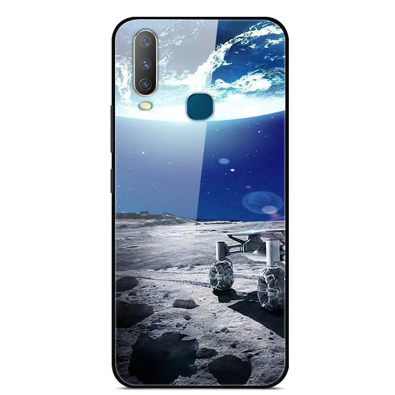 38 ДЛЯ Vivo Y11 чехол 6,35 ''закаленное стекло Роскошная жесткая задняя крышка для Vivo U3X чехол для телефона мягкий бампер для VIVO U10 Y 11 - Цвет: 38