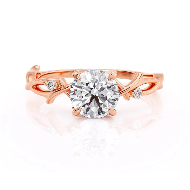 GUYINKU 14k 585 розовое золото 1ct 6,5 мм EF цвет Moissanite модный набор обручальных колец для женщин свадебный подарок