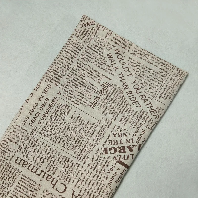 Классический коричневый буквенный английский газетный принт льняная хлопковая ткань 48x110 см винтажная льняная ткань Сделай Сам швейный текстиль Домашний декор
