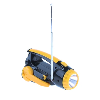 

Emergency Hand Crank Dynamo Self Powered FM Weather Radio 3 LED Flashlight