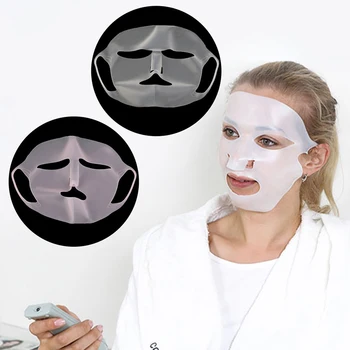 

1Pc Reusable Silicone Face Mask Cover Prevent Mask Essence Evaporation Speed Up Better Absorption Moisturizing Facial Mask Cover