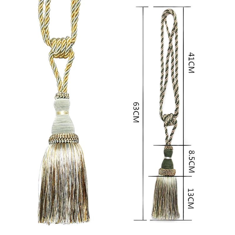 1Pc Polyester Tassel Curtain Tieback Handmade Hanging Ball Tassels Fringe Curtains Holder Buckle Rope Decor Room Accessories