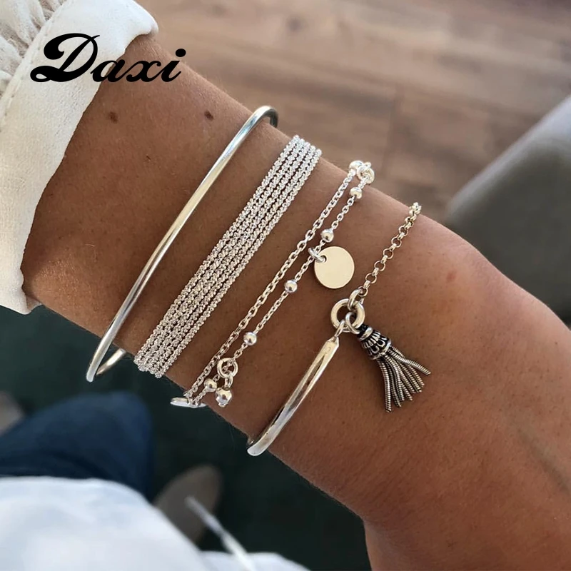 Bracelet Jewelry DAXI Boho Charm Bracelet Women Friendship Bracelets Set