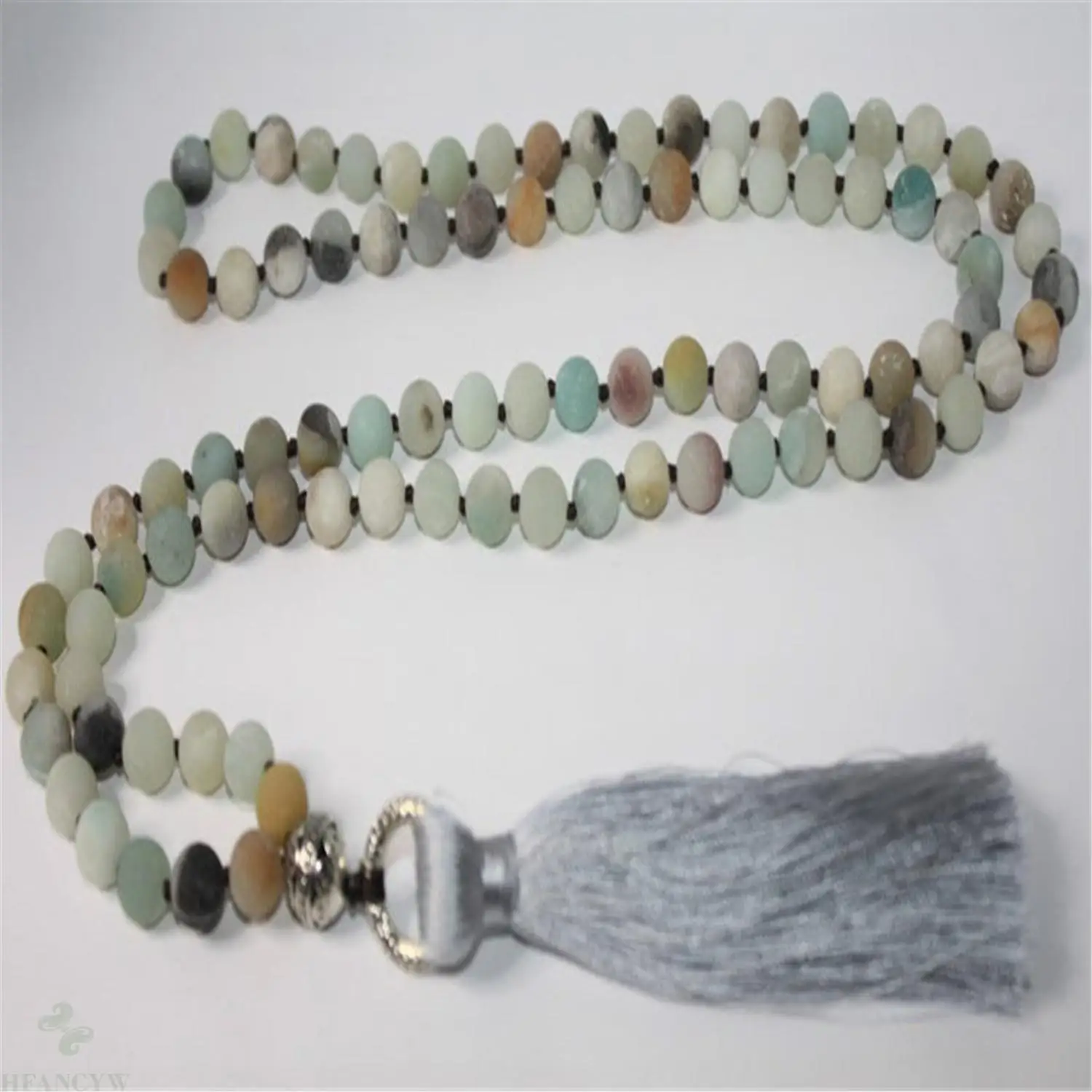 6mm Matte Amazonite 108 Beads Handmade Tassel Necklace Pray Chakra Reiki Bless Ruyi | Украшения и аксессуары