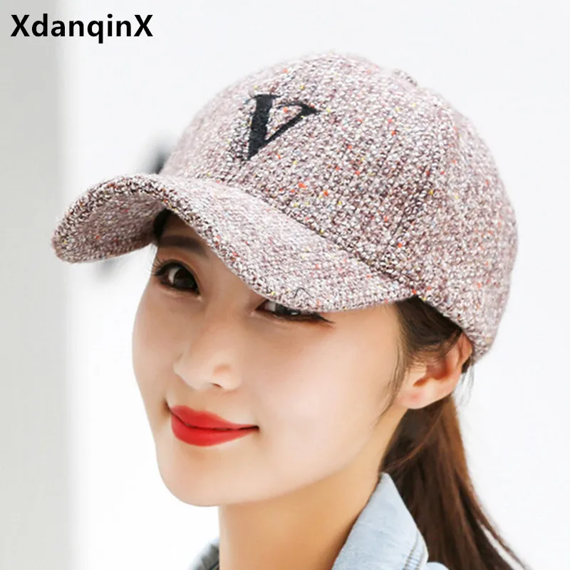 

Autumn Winter Women's Hat Letters Embroidery Baseball Caps Snapback Cap Adjustable Size All-match Trendy Sports Cap Tongue Cap