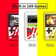 8Bit Портативный Мини карманный 3 дюймов портативные игровые игроков Ретро Семья ТВ Выход Видео игровой автомат встроенный 169 футболки с принтами на тему классических игр