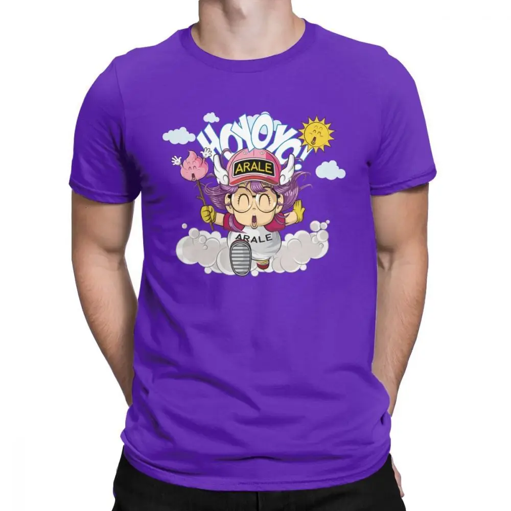 Tyburn Arale футболки для мужчин Dr Slump Toriyama Аниме Манга 90s милый робот 80s винтажные футболки из чистого хлопка с коротким рукавом идея подарка - Цвет: Purple