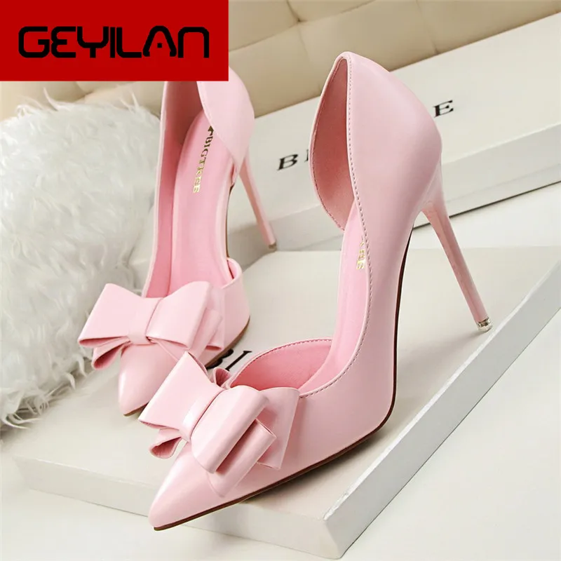 

2020 Spring New Soft Leather Shallow Fashion Women's High Heels Shoes Candy Colors Pointed Toe Women Pumps Show Female T02