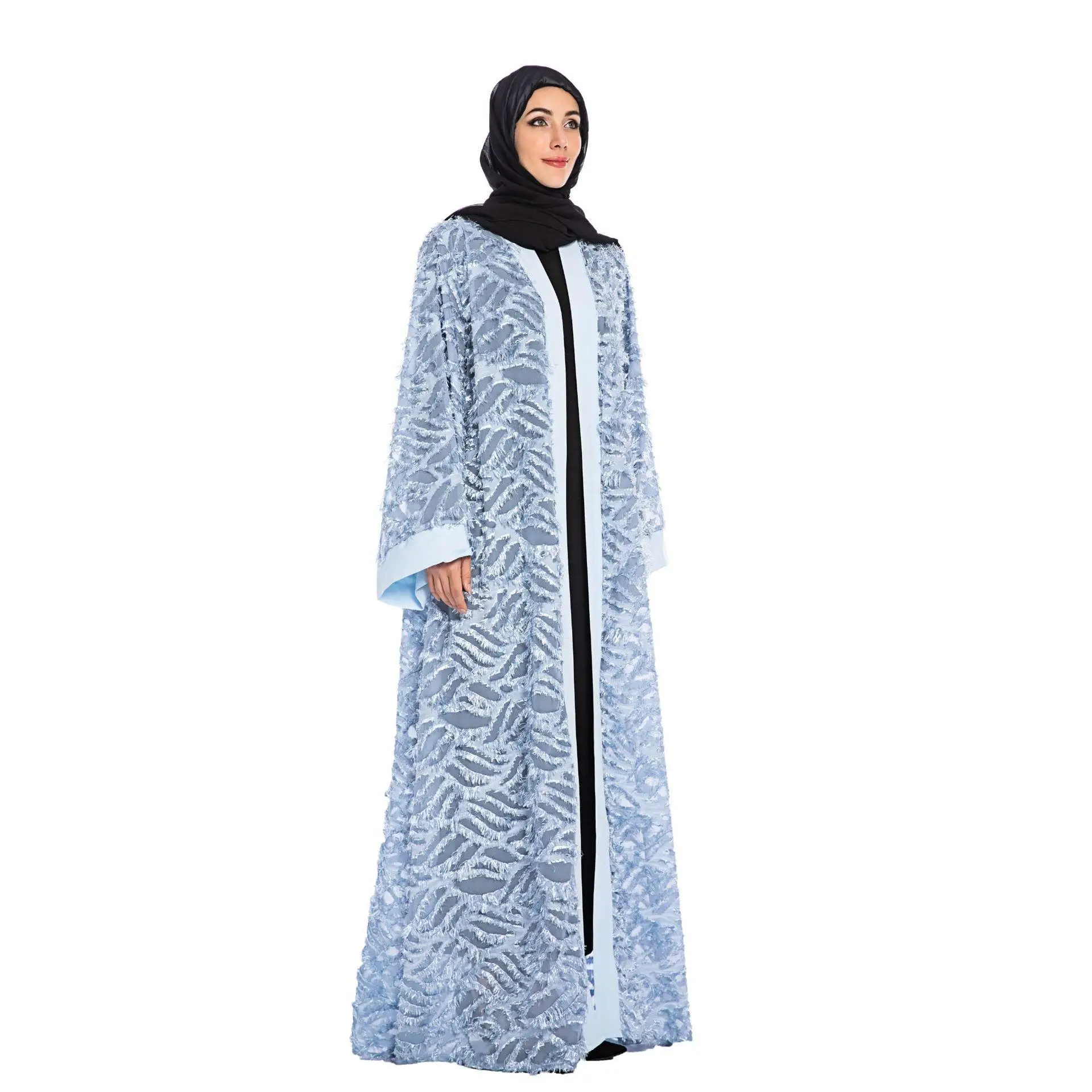 Дубай abaya женские мусульманские платья длинный рукав открытый кардиган-кимоно платье для молитв вечерние коктейльные исламские платья