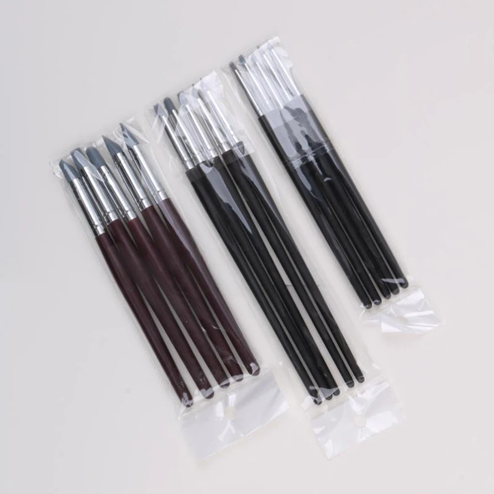 Polymer Clay Tools 5pcs/set Nail Art Pottery Clay Tools Clay Pottery Sculpting Pencil Nail Art Cake Crafting Engraving Silicone Pen sculpture Tools pottery tools clay sculpting tools pottery sculpting tools clay craft tool