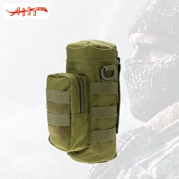 

Tactical zipper camouflage bottle bag Molle small mess bag waterproof nylon waist bag outdoor travel sports bottle bag