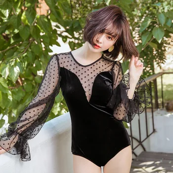 

Swimsuit One Piece Women Bathing Suits Woman 2019 Swimwear Large Size Swimsuits With Skirt Suit New Yards Push Up Solid Spandex