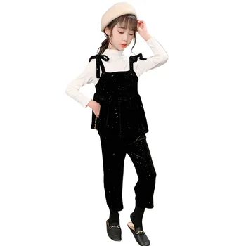 

Girls Clothes Sequin Children's Clothes For Girls Vest + Blouse Pants Outfit For Girls Casual Style Tracksuits For Children