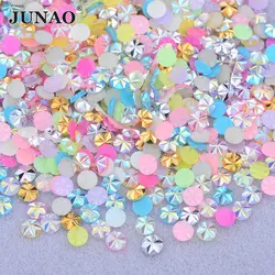 Vibrant Blossom Resin Nail Rhinestones - 500pcs 5mm Jelly AB Crystal Flatback Embellishments (Random Mix Color)