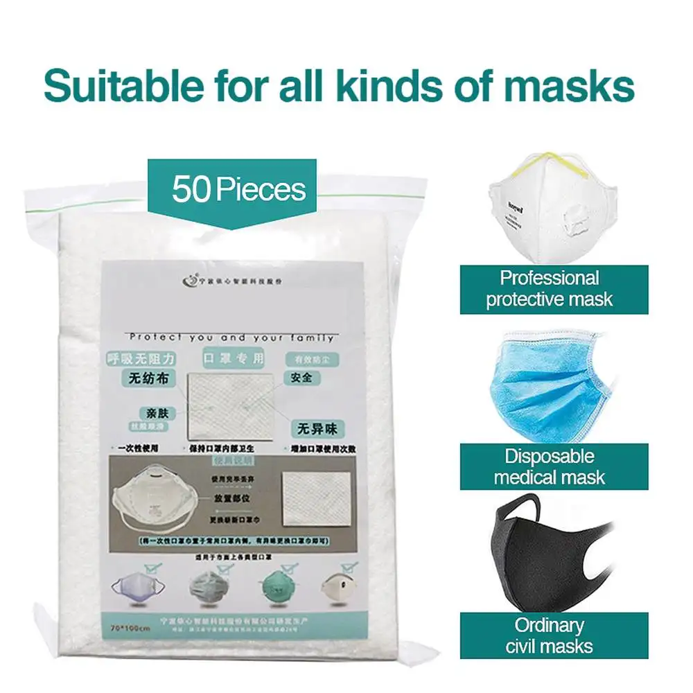 

200pcs Disposable Face Mask Filter Pad Suitable for KF94 N95 KN95 Filtraion Cotton Mask Gasket Anti-Dust Anti Pollution