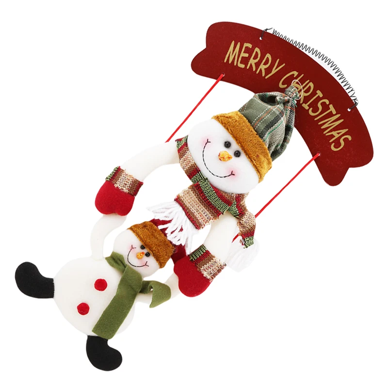 Navidad, Рождественское украшение, Рождественский венок, фланелевый, Рождественский Санта-Клаус, снеговик, висят на двери, Рождественские декоративные принадлежности