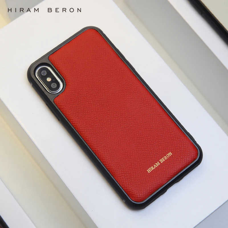 Hiram Beron индивидуальный итальянский кожаный красный маленький бумажник и чехол для телефона для iphone 11 Pro Max Прямая поставка