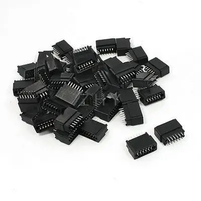 

50 Pcs 2.54mm Pitch Double Rows PCB IDC Pin Headers 12 Pins