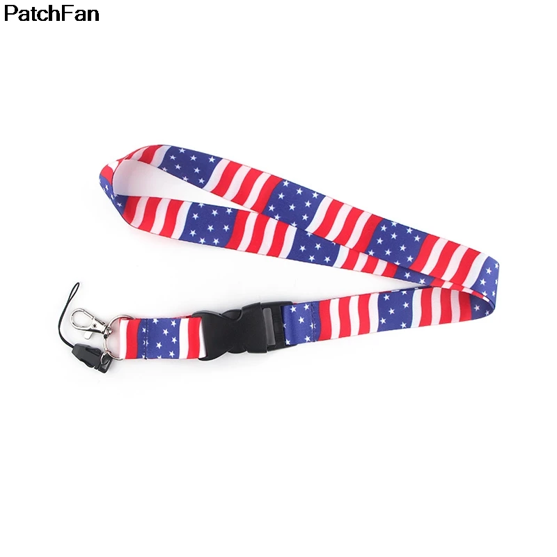 Patchfan Национальный брелок для ключей «флаг» ремешок тесьма лента шейный ремень ткань para id значок держатели телефонов Ожерелье Аксессуар A2418