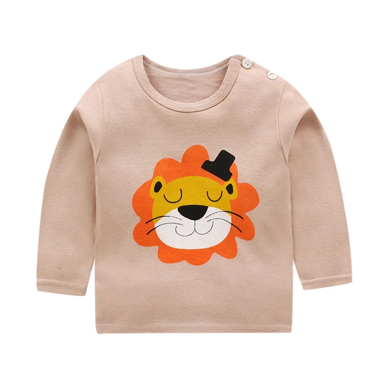 Baby Girl Boy Long Sleeve Tees Cartoon Animal Pattern Tops T-Shirts Kids Casual Blouse Autumn 0-6T | Детская одежда и обувь