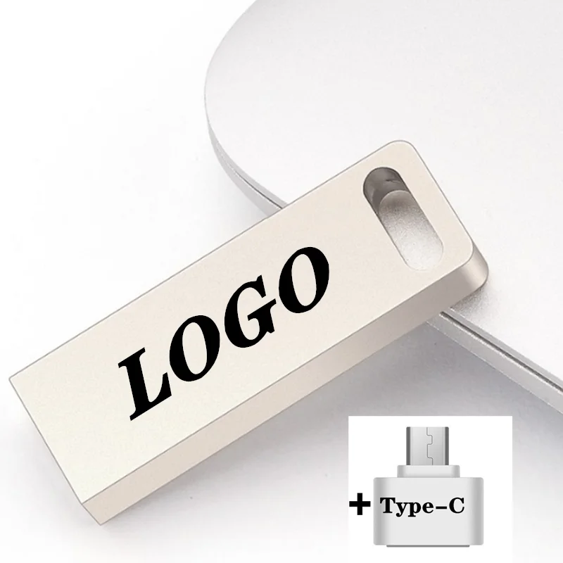 

2 in 1 Pen Drive Metal Memory Stick U Disk Type-C 2.0 High Speed Usb Flash Drive 481632G 64G Flash Memory Card Pendrive