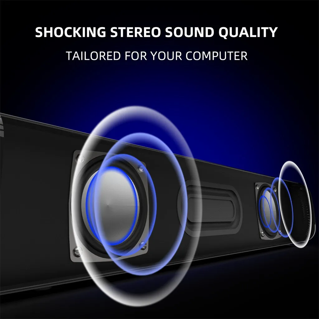 H25 USB Wired Powerful Computer Speaker Bar Stereo Subwoofer Bass speaker Surround Sound Box for PC Laptop phone Tablet MP3 MP4