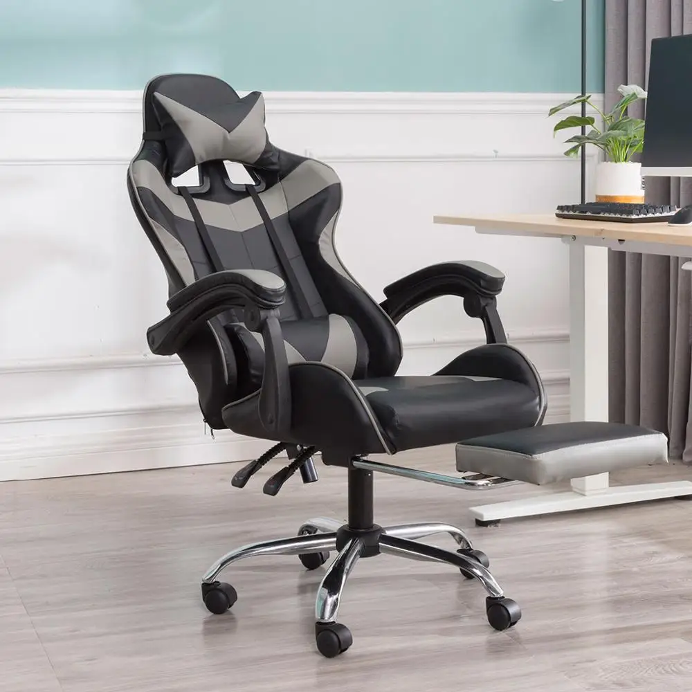 Ergonomic Office Computer Gaming Chair Racing Recliner High Back Seat w/Footrest 