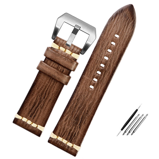Handmade Vintage Genuine Leather Watchband Pa-ne-rai  T-u-dor 18mm 20mm 22mm 24mm Watch Band Wrist Bracelets Cowhide Straps