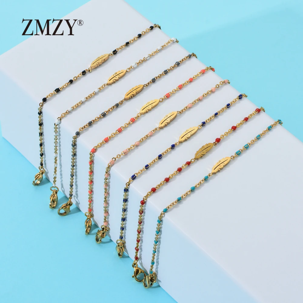

ZMZY 8PCS/lot Thin Colorful Boho Style Bracelet Stainless Steel Bracelets for Women Girls Fashion Jewelry Handmade Friends Gift