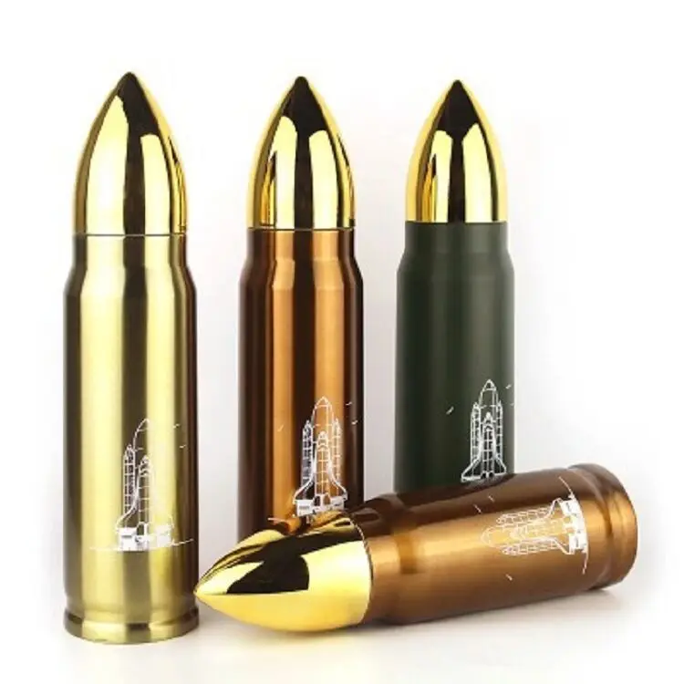 Stainless Bullet Cup 350ml 500ml Rocket Vacuum Flask Bottle Men Heat Cold Insulation Coffee Milk Mug Cup Drinkware
