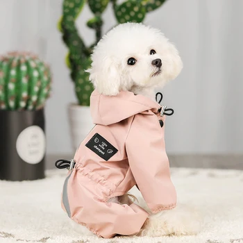 

Reflective Dog Raincoat For Small Dogs Waterproof Dog Hoodie Coat Breathable Four-Legs Pet Clothes Chihuahua Yorkshire Jackets