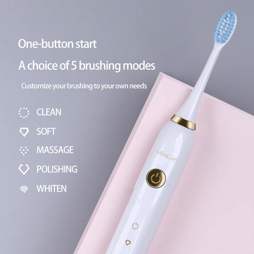UBALUN-충전식 초음파 전동 칫솔, 마그네틱 서스펜션 소닉 칫솔 5 8 개 어태치먼트 2