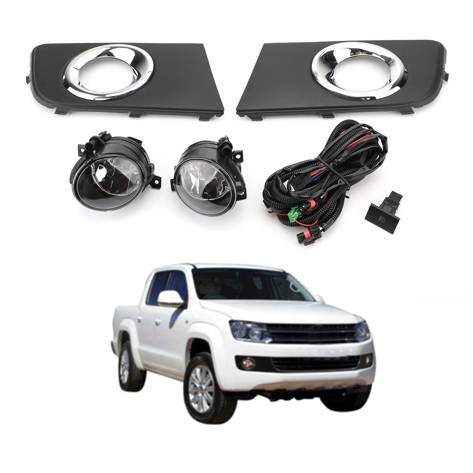 Areyourshop новый передний бампер противотуманные фары крышка набор для Amarok 2011 2015