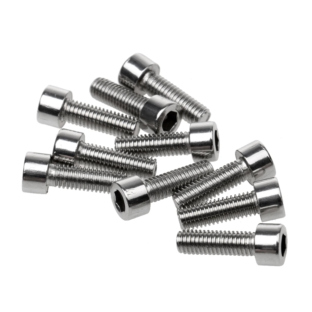 10pcs / Set M5 * 15 Bike Bottle Cage Screws - Stainless Steel, Silver