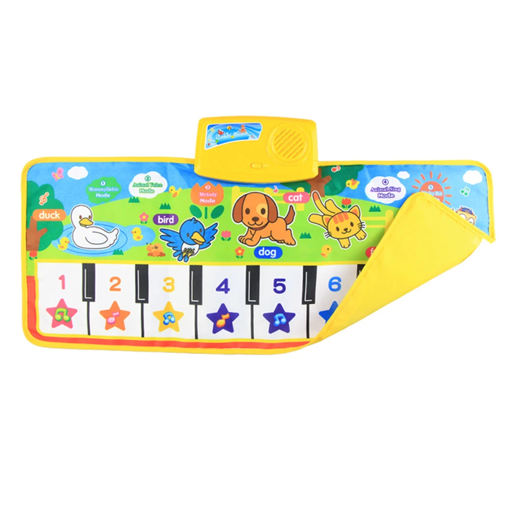 OCDAY 71X28cm Baby English Musical Piano Music Carpet Baby Kids Play Mat Blanket Educational Electronic Baby Toys Gift