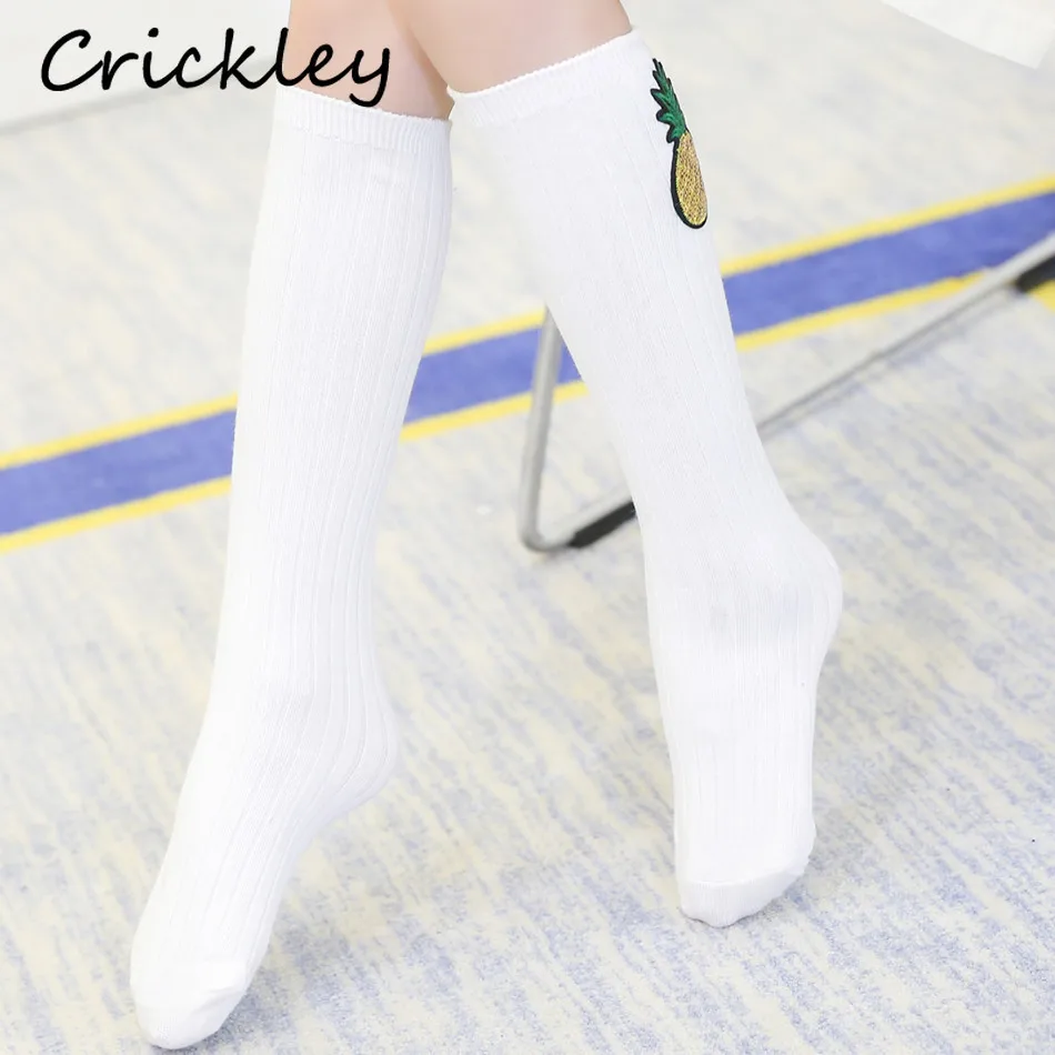 Children Girls Sequins Pineapple Bling Pattern Socks for Winter Autumn Combed Cotton Keep Warm Breathable Solid Kids Girls Socks