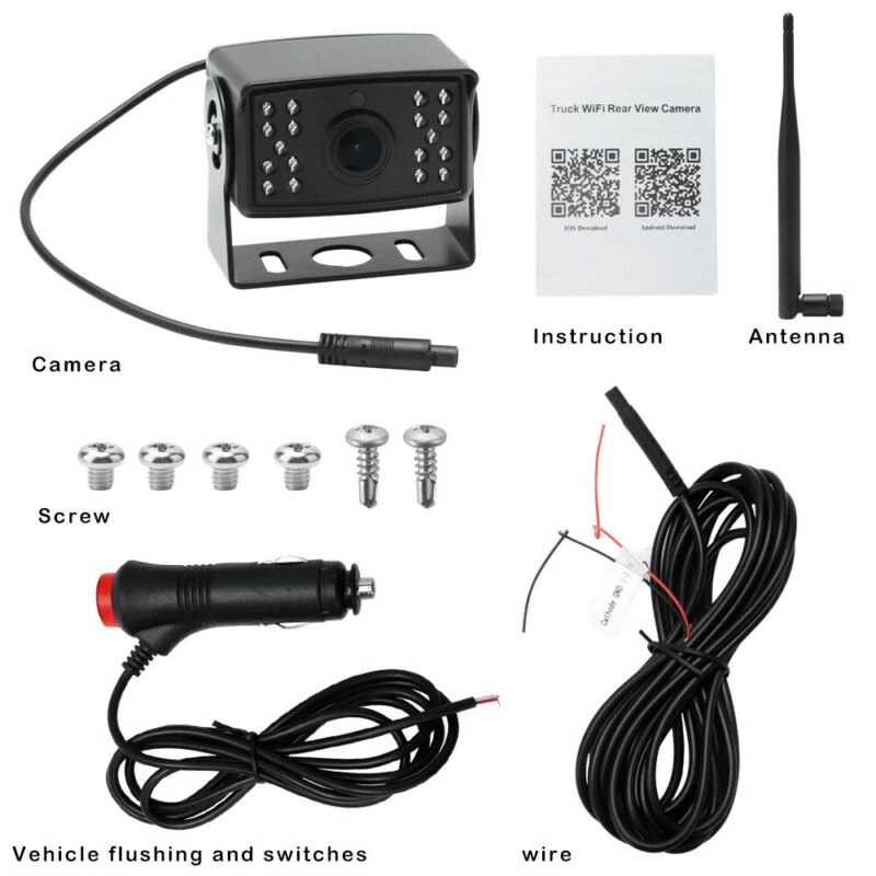  IR Night Vision Bus Truck Reverse Camera WiFi Wireless Car Rear View Cam