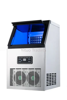 Online Commercial Intelligent Automatic Ice Cube Machine 32 Grid Ice Machine Bucket Water Tap Water Ice Machine Ice Cube 50 Kg