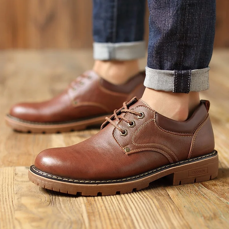 Обувь из натуральной кожи мужская обувь из яловой кожи мужские повседневные туфли мягкие удобные мужские туфли на толстой подошве KA1850